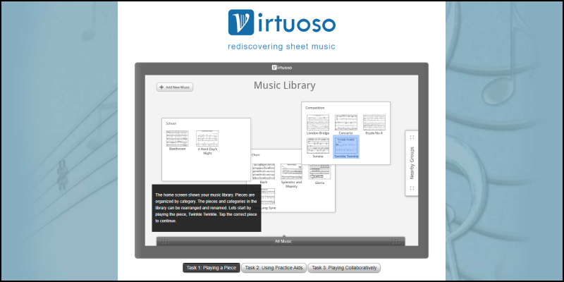 virtuoso sheet music prototype